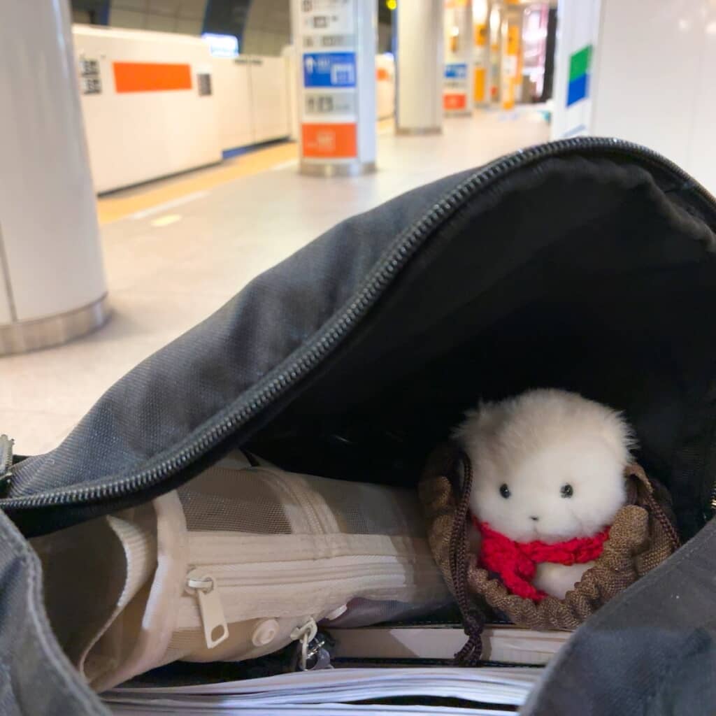 かばんの中にはモモちゃん！