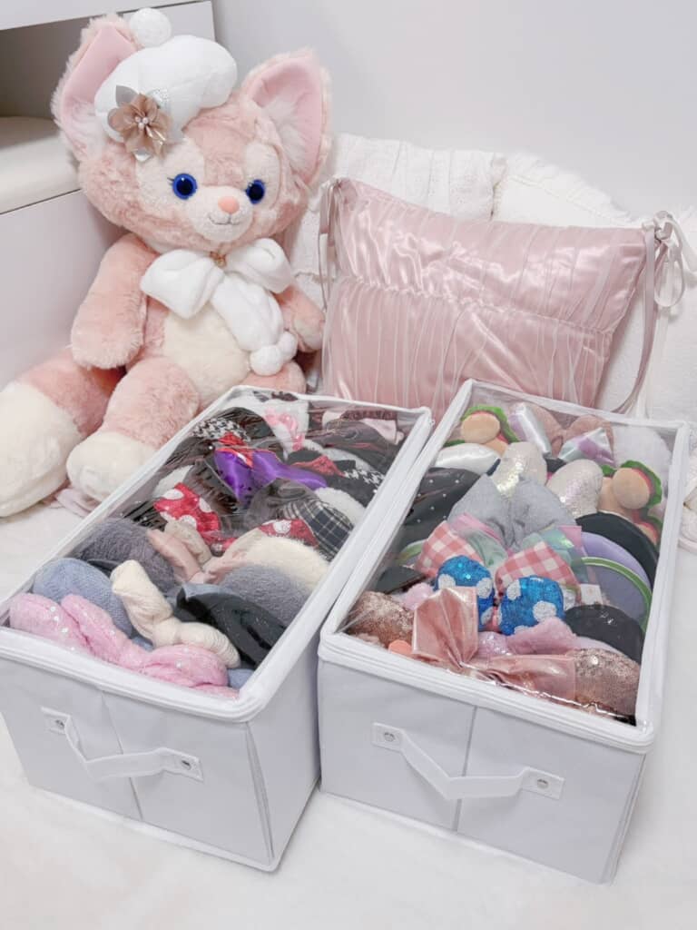 収納ボックスにカチューシャを入れたところ