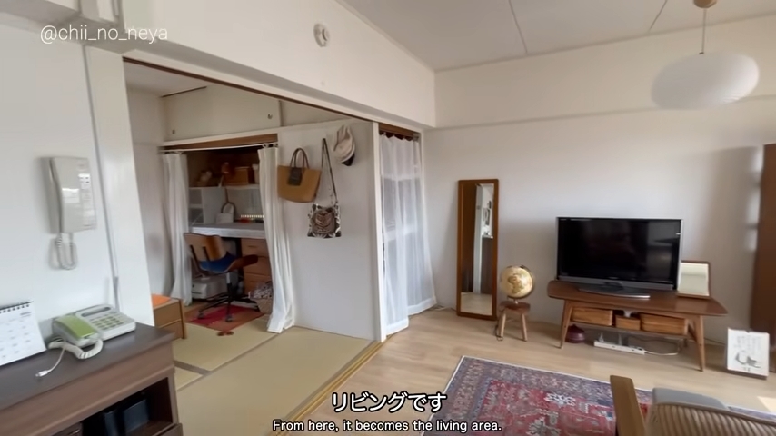 和室の襖を取ってリビングをワンルームに