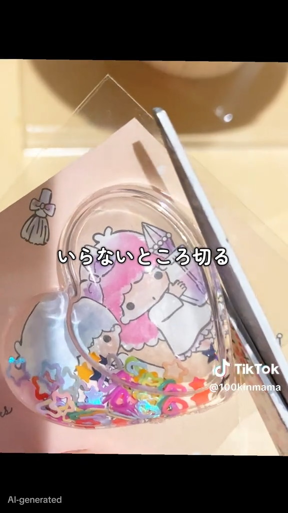 絵柄を貼って余分なところをカット