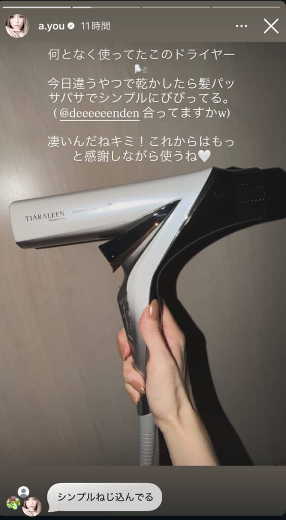 浜崎さん愛用のドライヤー「レプロナイザー 107D Plus