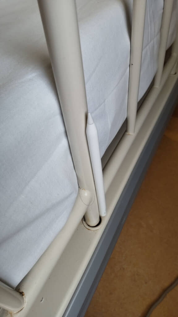 ナナフシみたいな隠れ方。そこはiPadじゃないんだぜ