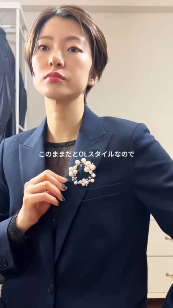 パール小物でフォーマルに