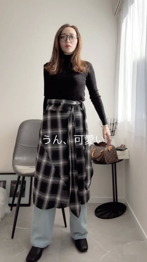 まずはシンプルな巻きスカートとして使用