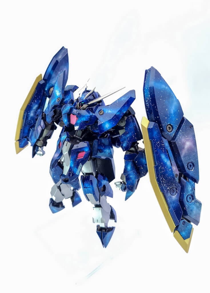 「銀河塗りのHGガンダムザガン、完成しました！」