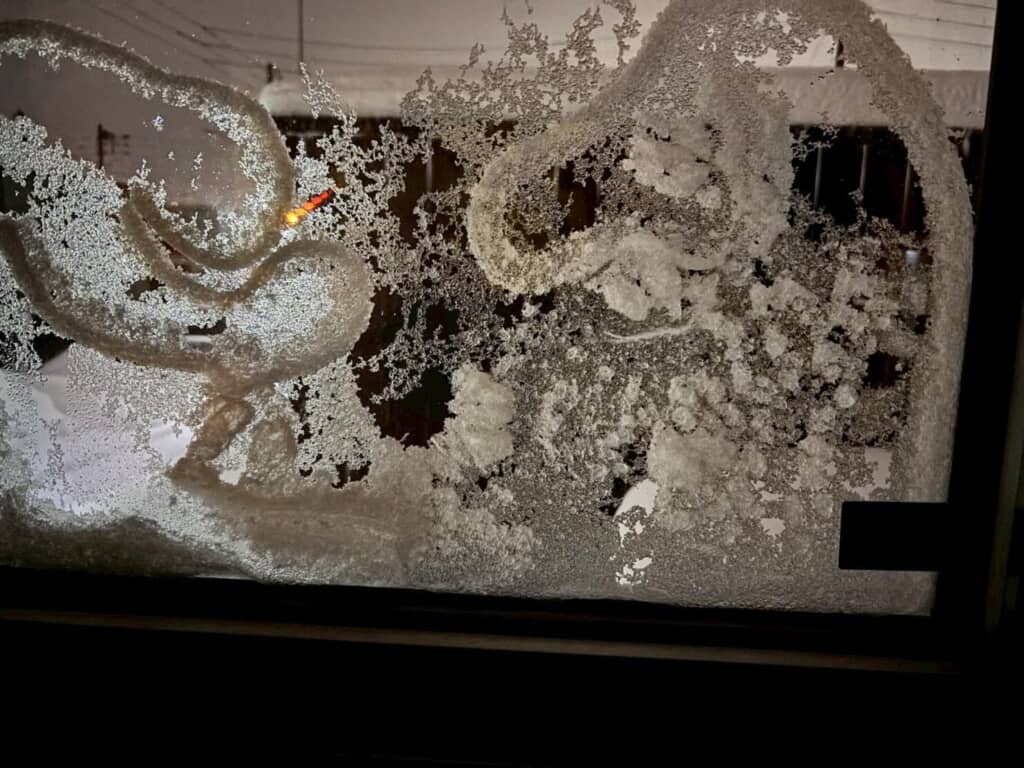 エルサの魔法が暴走したかのような雪模様