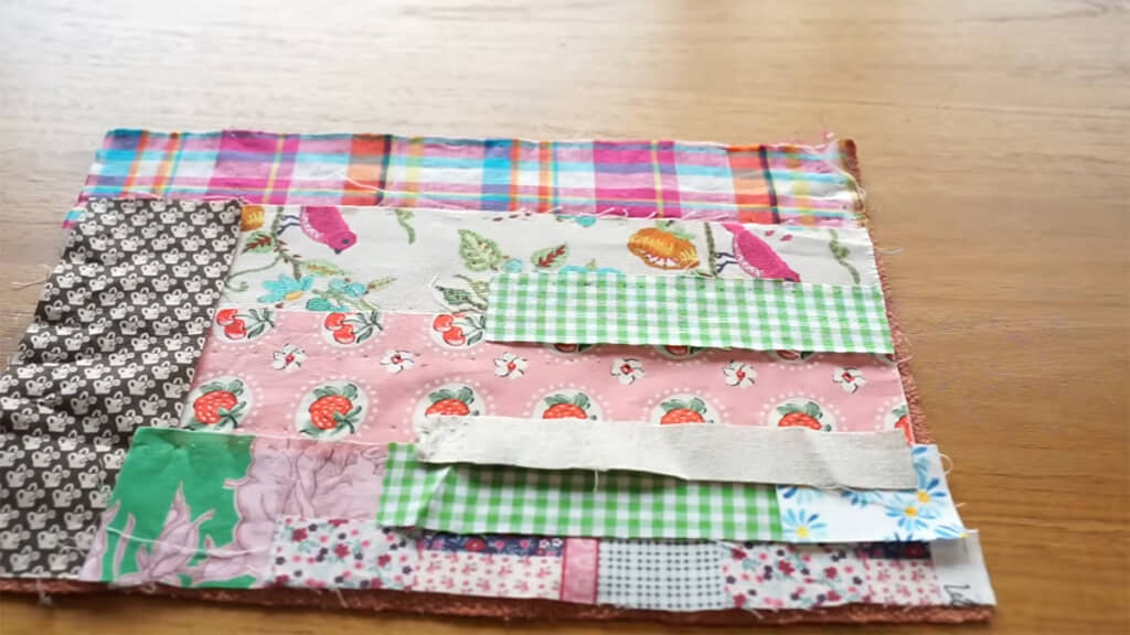 タオルにハギレを配置