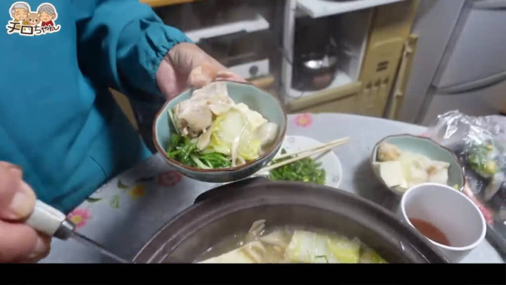 お肉と野菜たっぷりの“ゆず鍋”が完成しました
