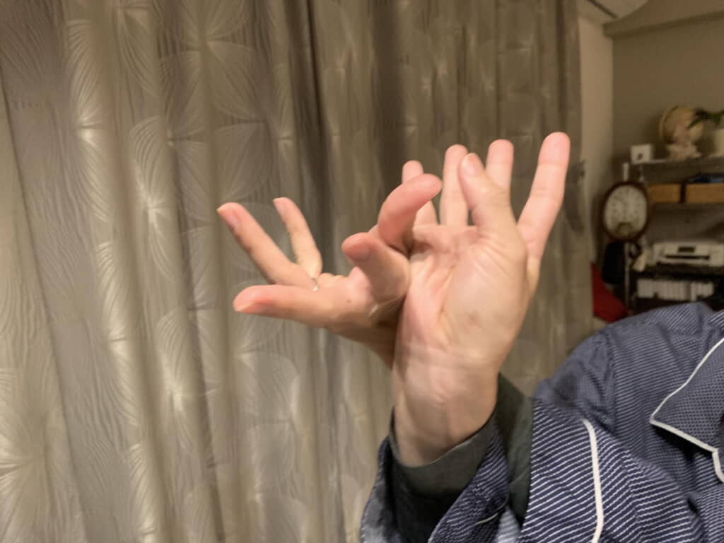 夫が両手で示す「こんな感じの駅」