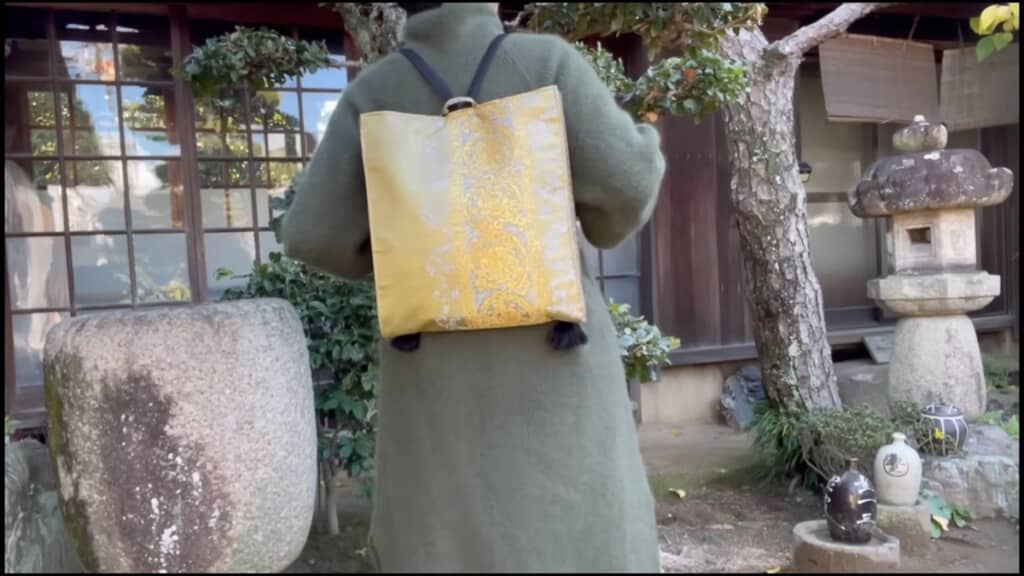 着物の帯をリメイクしてリュックを作る方法