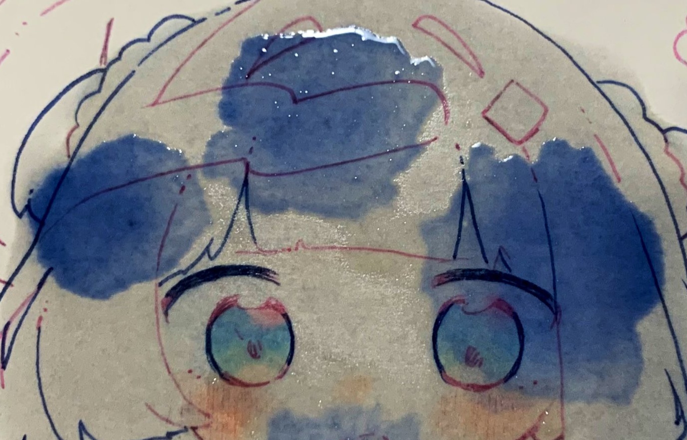 イラスト制作中にインクがポタリ→ヤケになって仕上げたら……　衝撃の完成品に「今世紀最大のそうはならんやろ」「これを天才という」（1/3） | 絵画 ねとらぼ