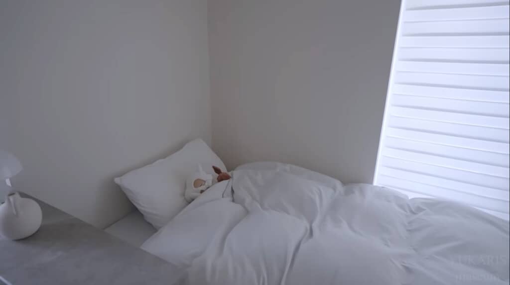 ベッドの上には……