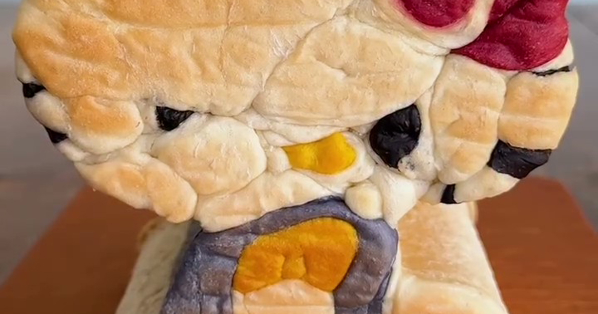 不安な見た目のキティちゃんのパン→切ってみると……　現れた“まさかの断面”が1300万再生「お店にあったらみんな買う」（1/2） | グルメ ねとらぼ