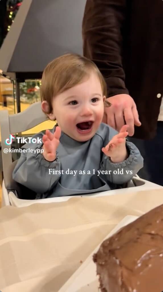 1歳の誕生日を迎えた日の息子さん。まだまだ赤ちゃんですね