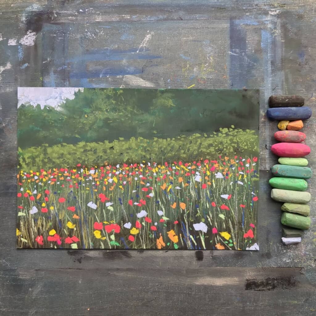 色とりどりの花が咲き乱れる野原