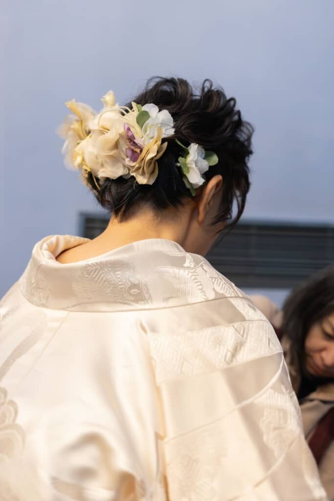 すてきな花飾りが白無垢にぴったり