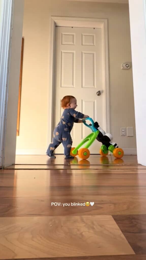 ベビーウォーカーであんよ