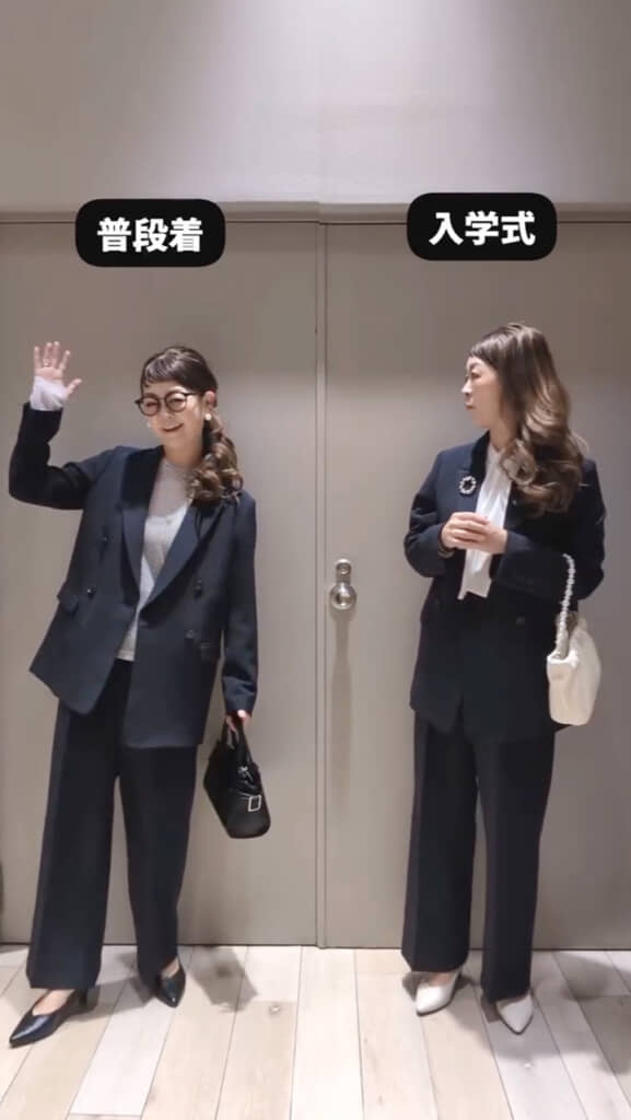 トップスを細めのボーダーTシャツに