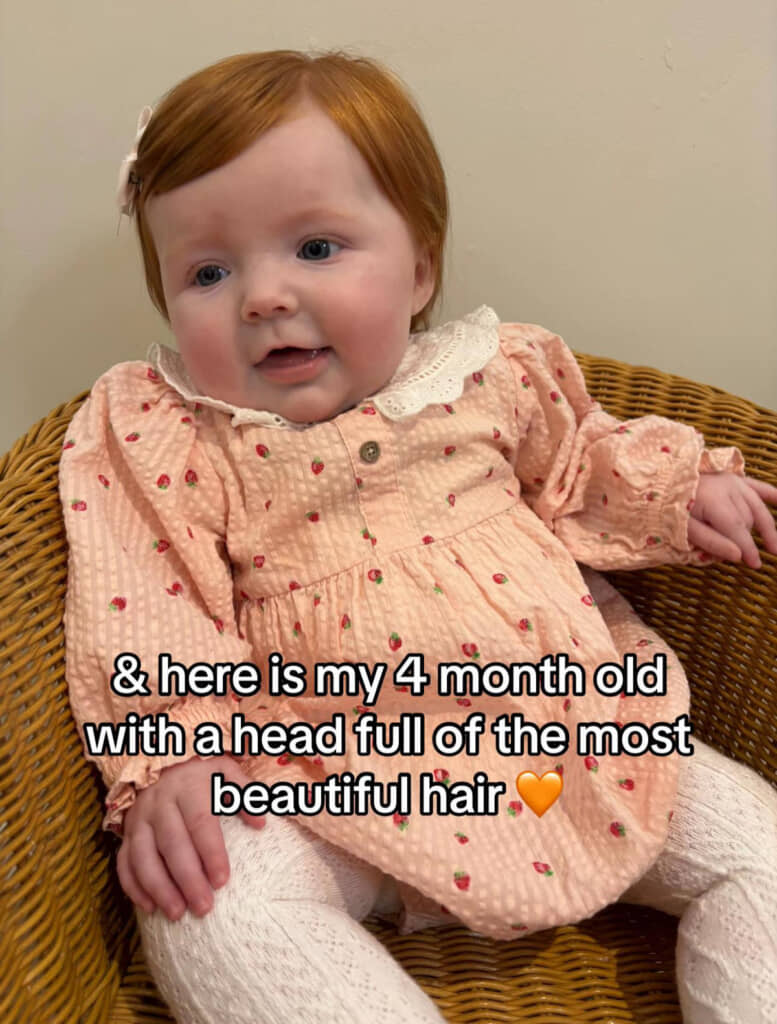 生後4カ月の次女ちゃん。思った以上にふさふさに！