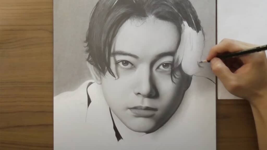 髪の毛を鉛筆で塗るのって大変