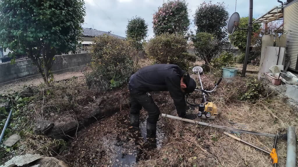 隠れていた池を整備する