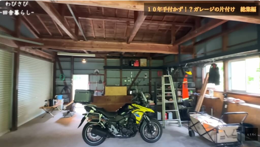 バイクやバーカウンターが置けるゆったりとしたスペースになりました