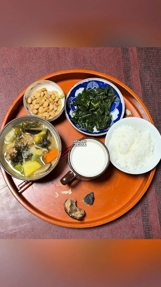 完成した朝ごはん