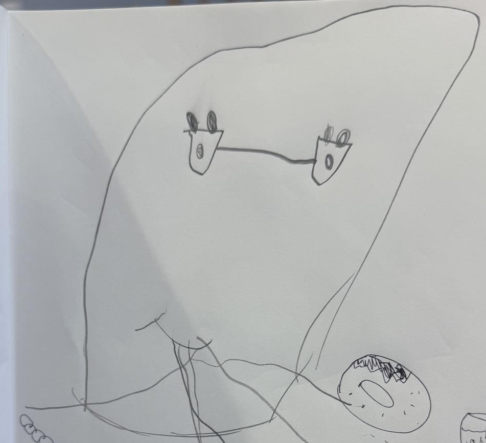 5歳の女の子が描いた「お仕事中のママ」