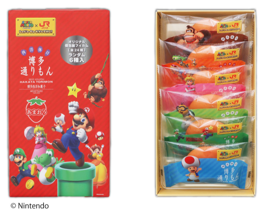 博多通りもんのマリオコラボパッケージ!(画像出典:名月堂公式サイト)