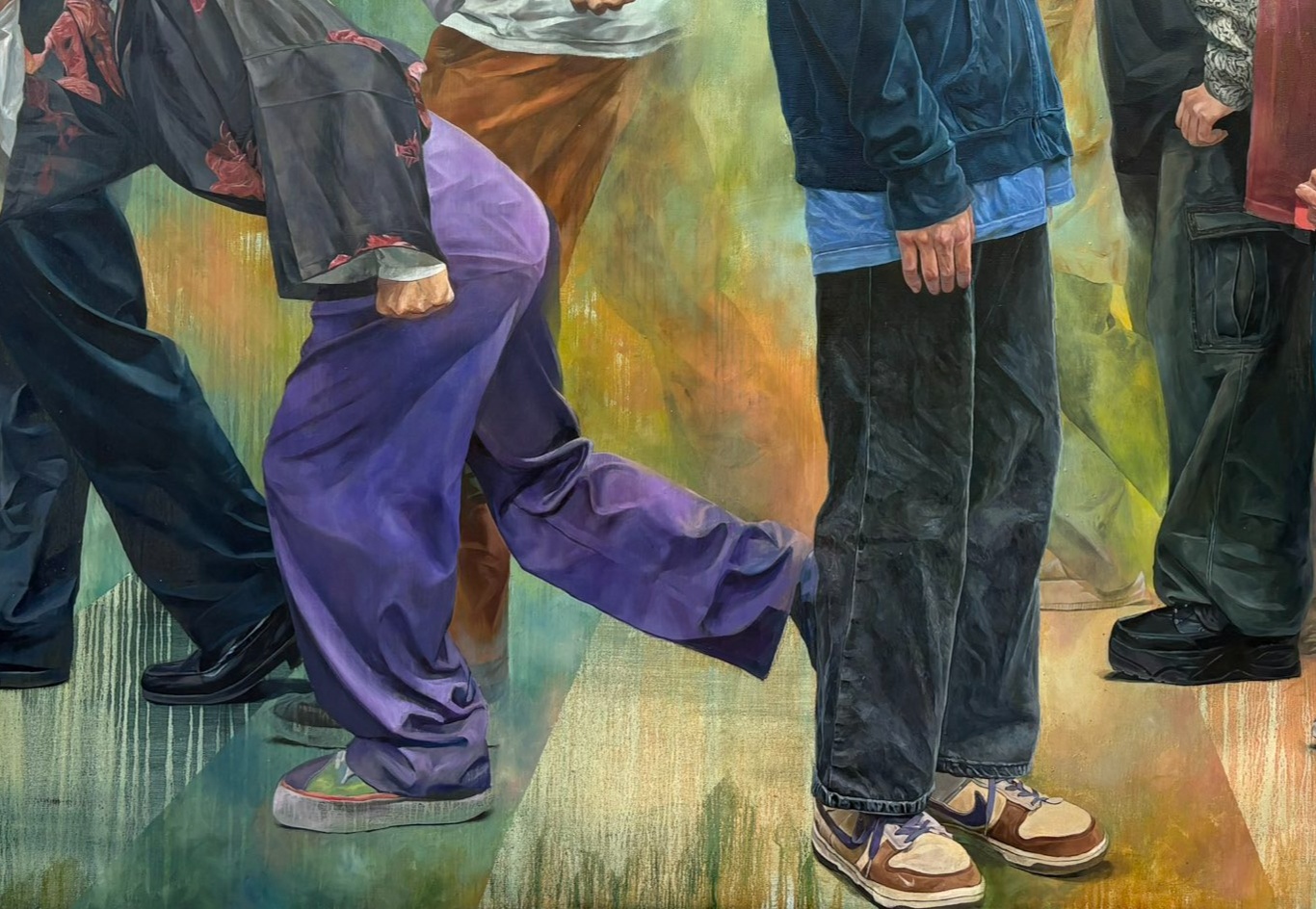 卒業制作の絵画が完成→記念にみんなで写真を撮ると…… 完全一致の光景に「憧れる」「眩しすぎ」「顔隠す意味w」と445万表示(1/3) | 絵画 ねとらぼ