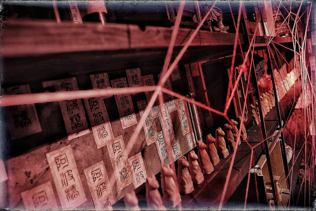 キツネ像がずらり