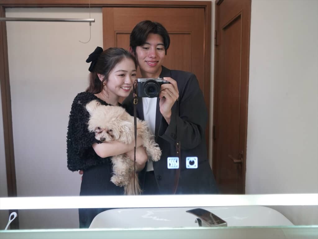 葛西潤と妻の夫婦ショット