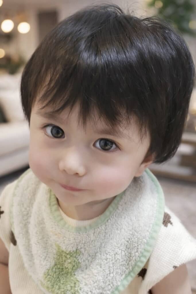 ぱっちりおめめがキュートな0歳の元さん