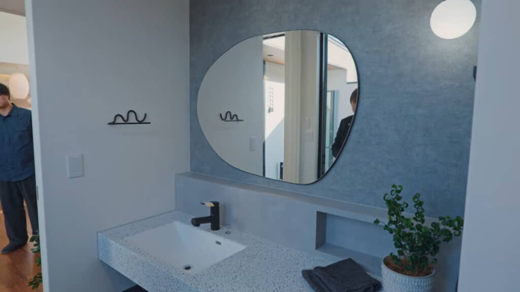 細部にこだわりが光る洗面台