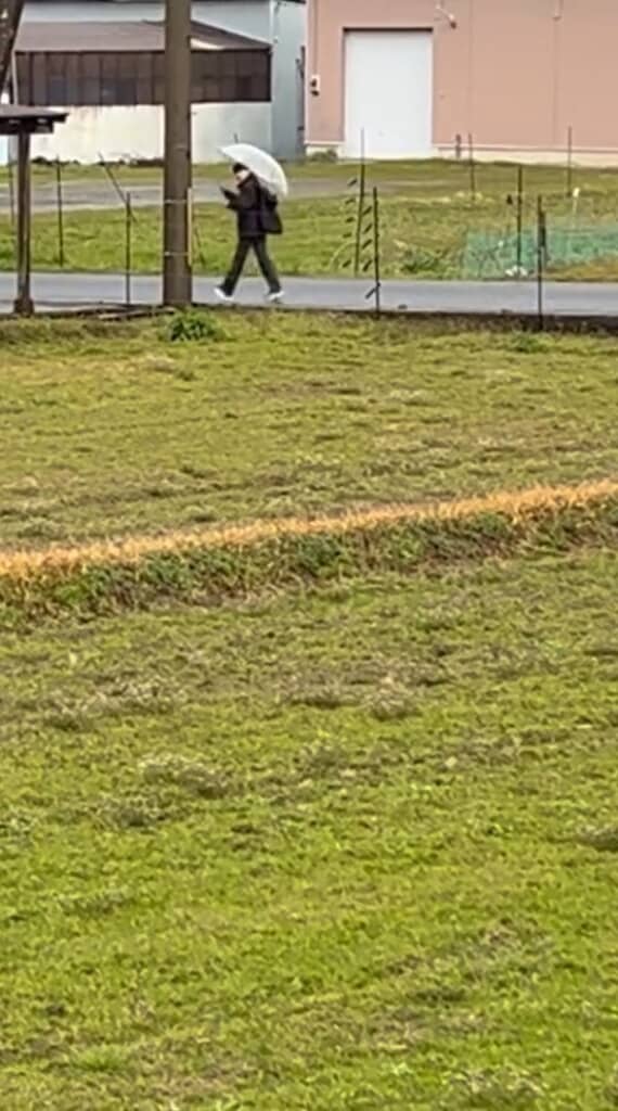 ママに手を振ります