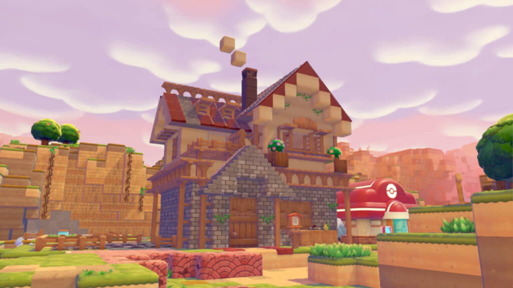 煙突付きの頑丈そうな家