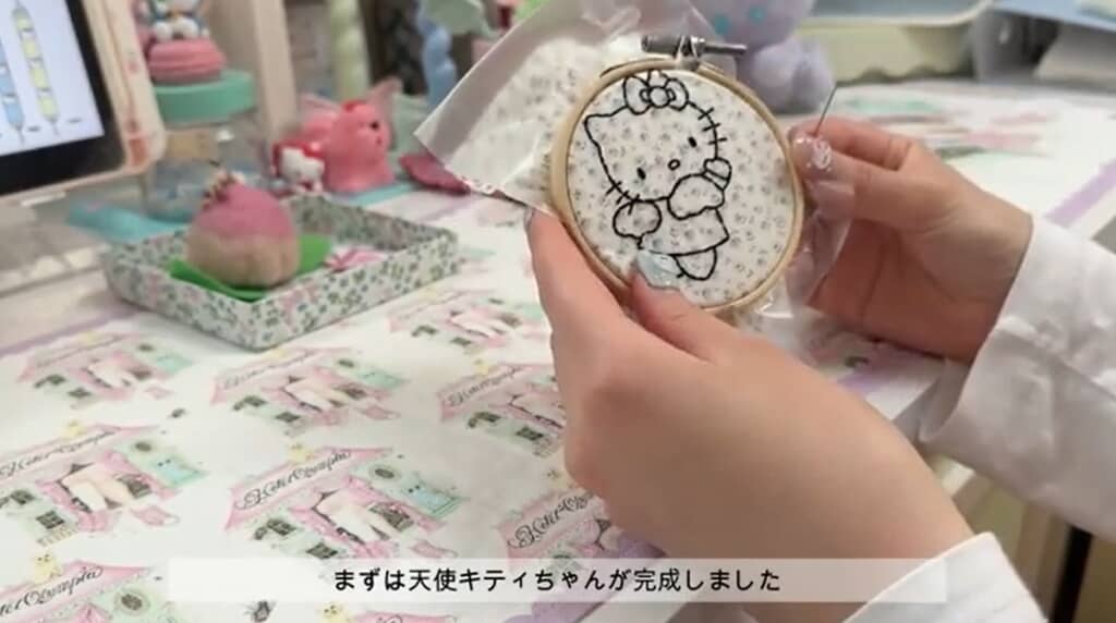 天使キティちゃんの刺しゅうができました