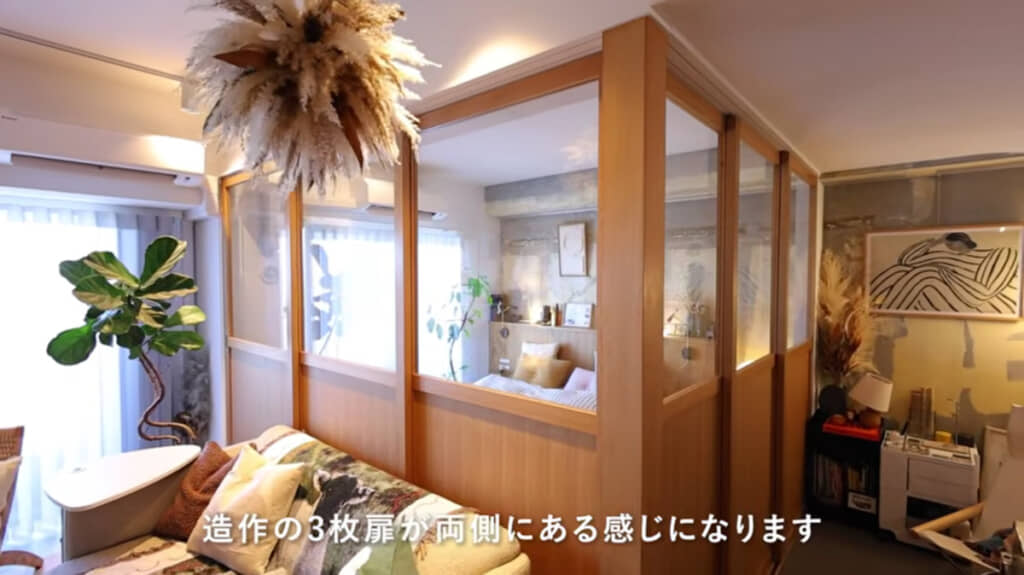 寝室は扉で仕切って個室にも