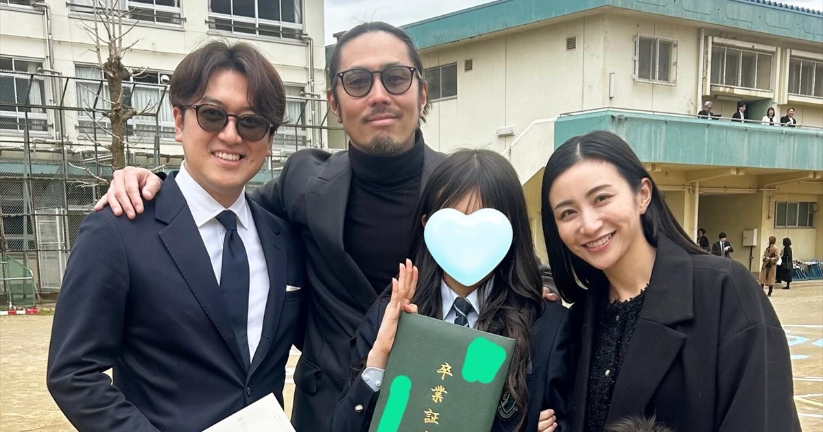 河中あい、長女の中学卒業式で“禁断の2人”が対面 元夫・袴田吉彦の“信じがたいやり取り”に「感動しちゃいました」「旦那さん器大きい」（2/2