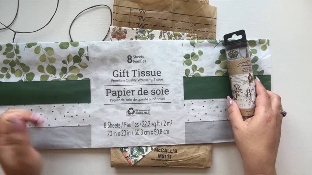 ペーパーワイヤーと薄紙で作るフロストグラス風のアイテム