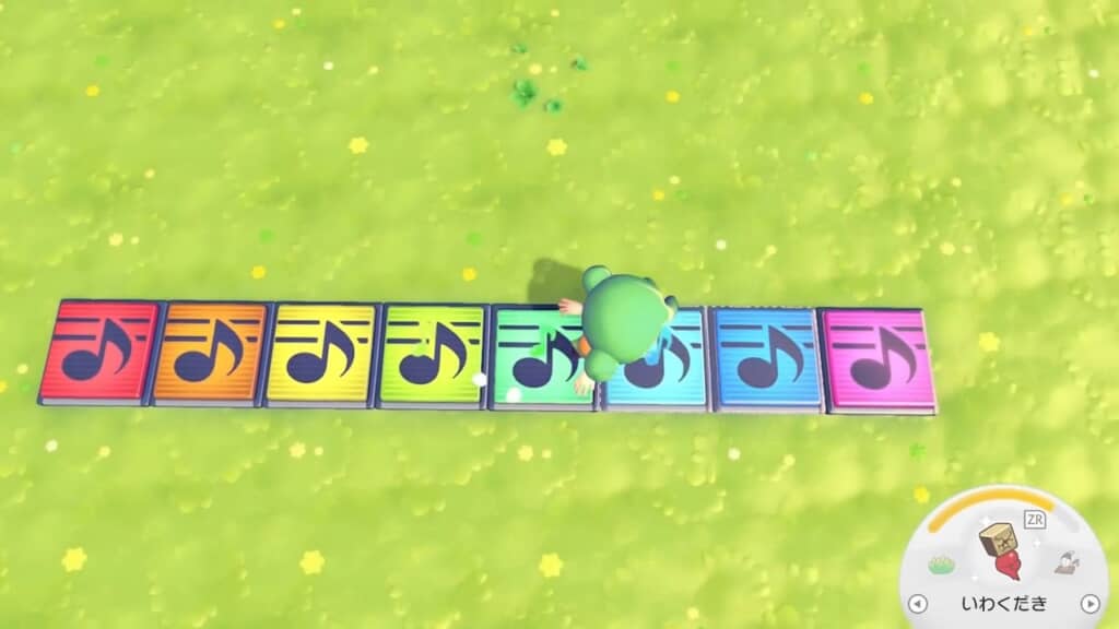 コンプしたおんぷマットを並べて上を走ると、「ドレミファソラシド」の音が。これだけでも楽しそう