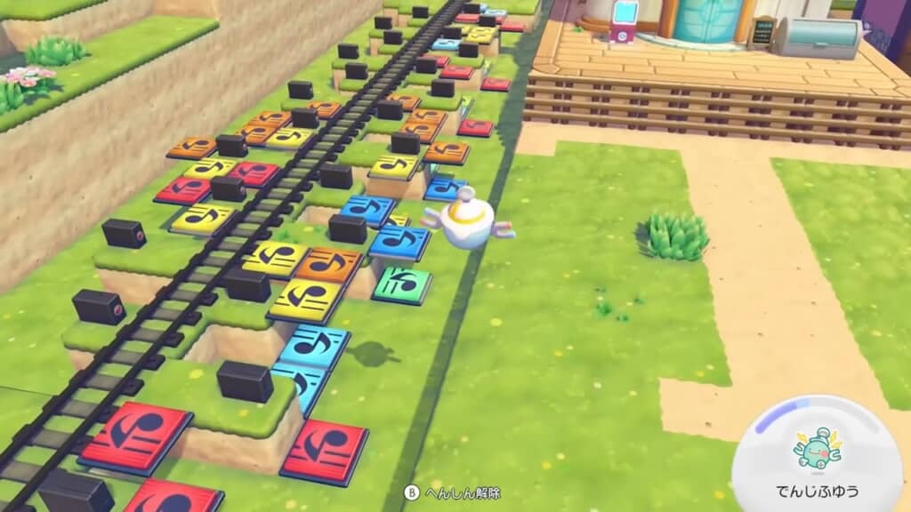 トロッコとレール、おんぷマットの組み合わせで“楽器”が完成