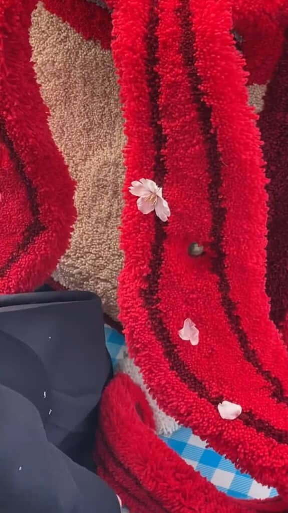 近くで見ると毛糸なのが分かりますね
