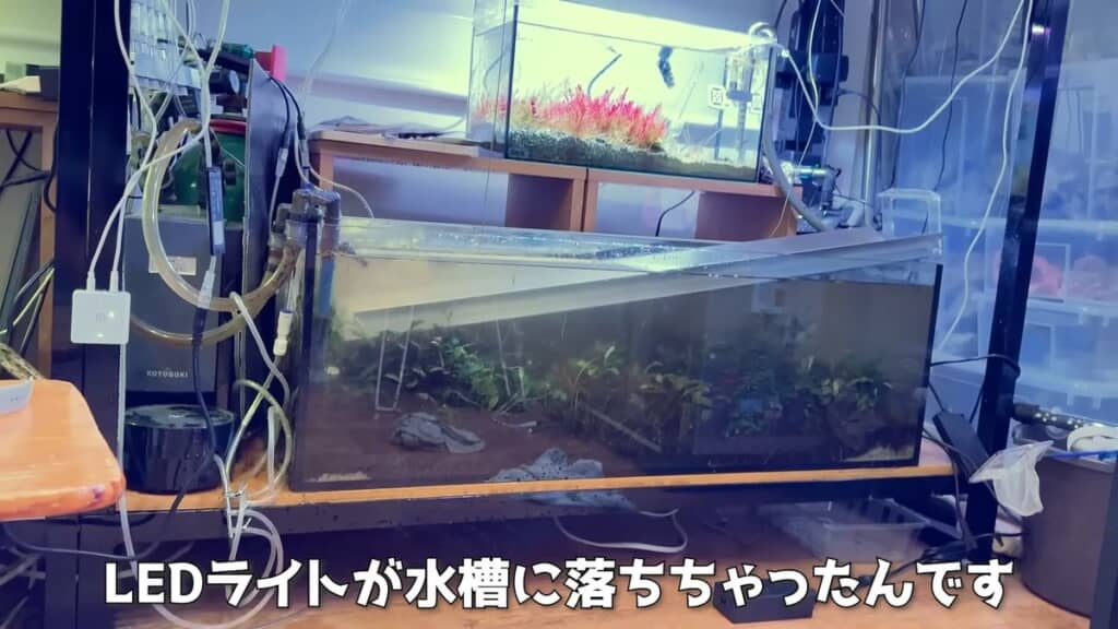 水槽に落ちたLEDライト