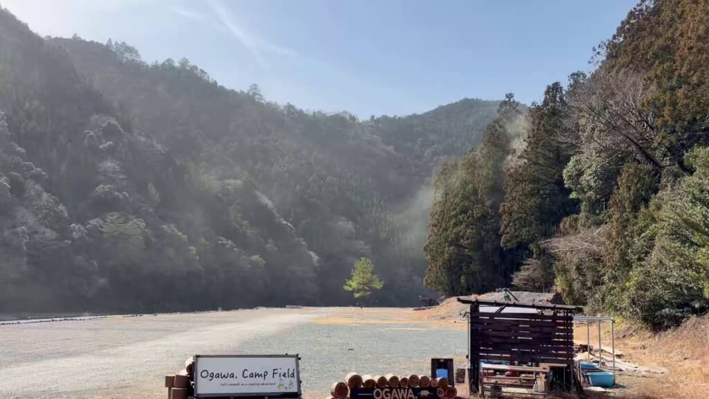 静岡県浜松市天竜区の「Ogawa. Camp Field」で撮影された花粉が飛散する様子