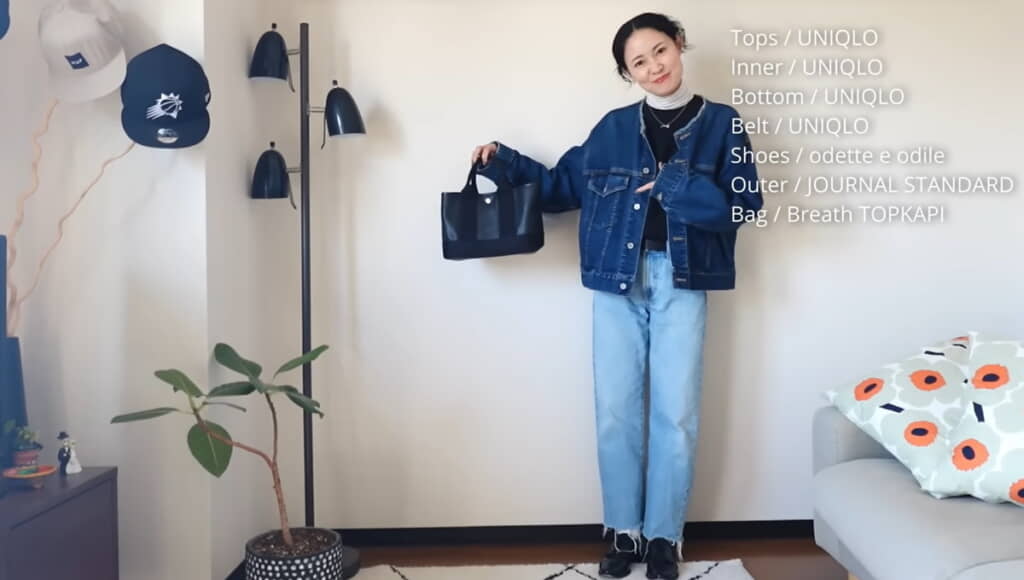 トラッドな雰囲気に！（※ジーンズの裾はセルフカットしているそうです）