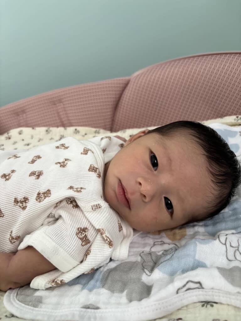 まだ生後6日目ですが、目はぱっちり開いています