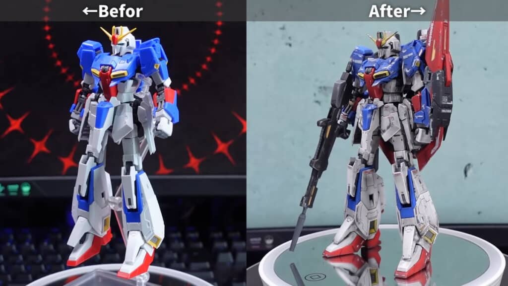 改修前後の「RG Zガンダム」の比較