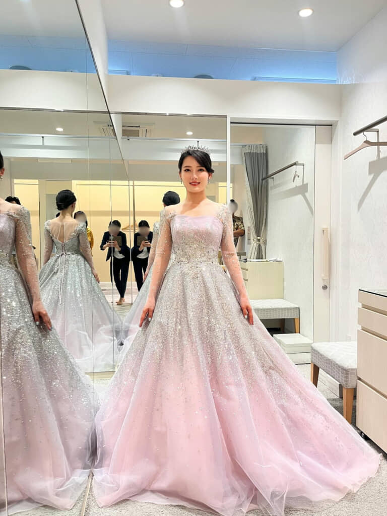 淡いピンクもお似合い