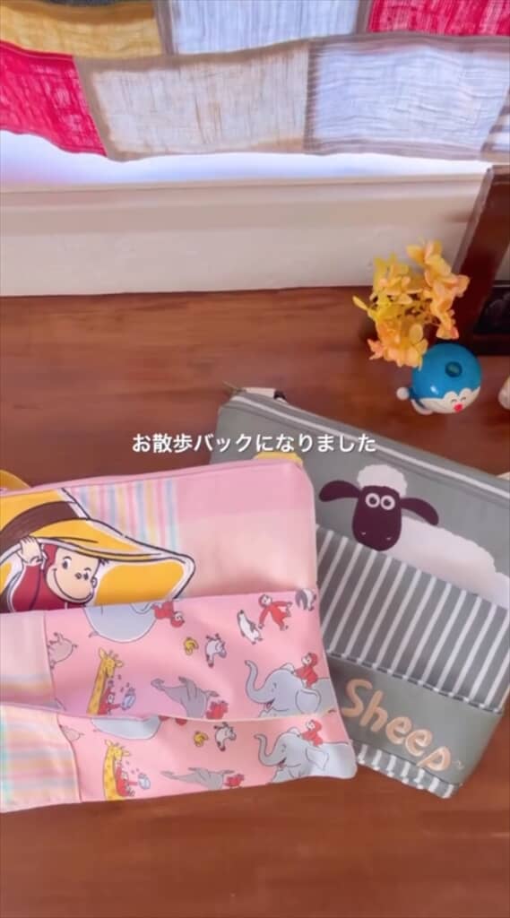 保育士がエプロンをリメイクして作るお散歩バッグ